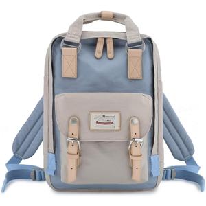 Himawari Backpack/Travel Backpack for Women 14.9" College Vintage Waterproof Bag  Work Backpack for 14inch Laptop(HIM-30#Beige & blue)