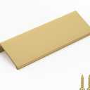 Goldenwarm 25 Pack Gold Finger Edge Pulls Drawer Finger Pulls Champagne Gold Kitchen Hardware Handles Bedroom Dresser Drawers,3-3/4in Hole Center