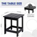 LZRS Square Patio Side Table, Heavy Duty HDPE Outdoor End Table with Wood Texture, Weatherproof Composite Table for Adirondack Chairs, Deck, Pool, Indoor/Outdoor, No Peeling or Cracking(Black)