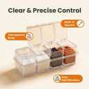 Multi Spice Condiment Pots Set Clear Multi Spice Containers with Spoons for Kitchen Salt Sugar Seasoning Storage