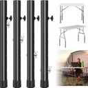 4-Pack Folding Table Leg Extender, Metal Tables Leg Extensions, Heavy Duty 4 Levels/Heights Steel Folding Tables Legs Supports, Table Legs Extenders for Improving Your Back (Black) (17.3 in /44cm)
