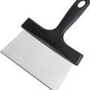 Grill Scraper 6.4 Inch Stainless Steel Griddle Scraper with Plastic Handle Versatile Food Scraper Tool for Flat Top Teppanyaki BBQ Blackstone Griddle Accessories