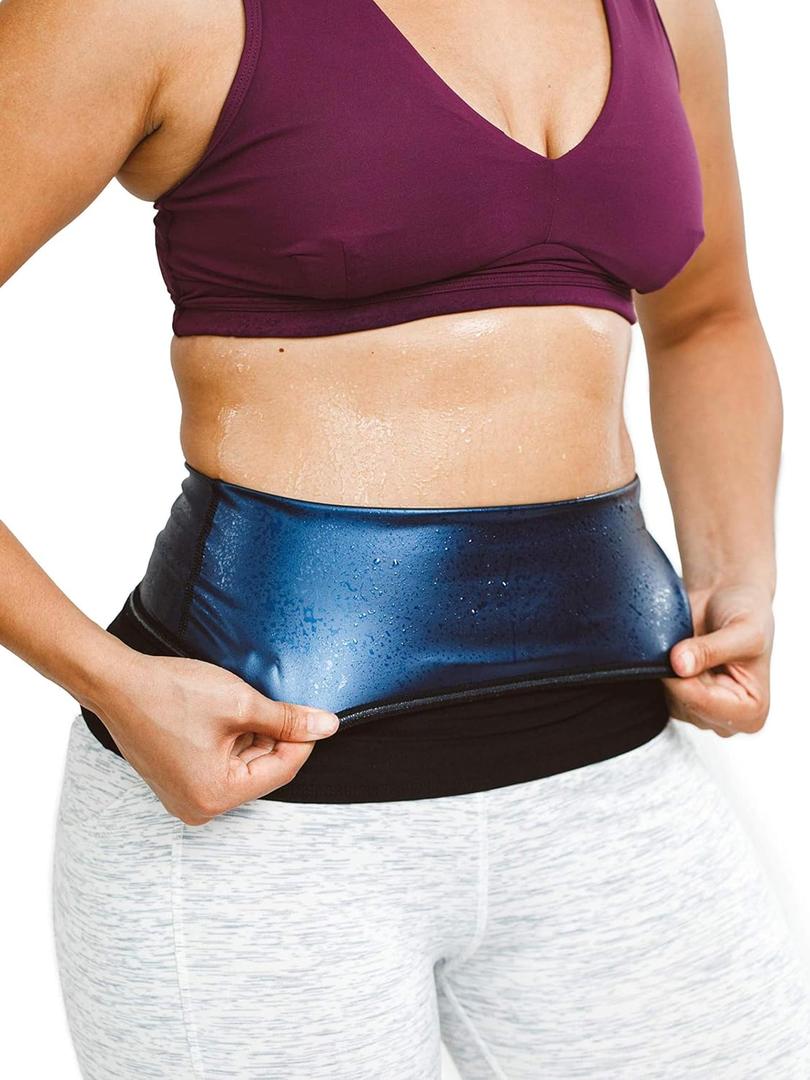 Sweat Shaper Waist Trimmer for Women, Waist Trainer Sauna Belt, Neoprene-free Waist Cincher, Thermo Sauna Slimming Belt (Small, Black)