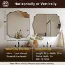 ANDY STAR 24"x30" Black Scalloped Mirror, Bathroom Mirrors for Over Sink, Black Framed Mirror with Elegant Curved Scallop Design, Premium Stainless Steel Thin Frame, Hangs Horizontally or Vertically