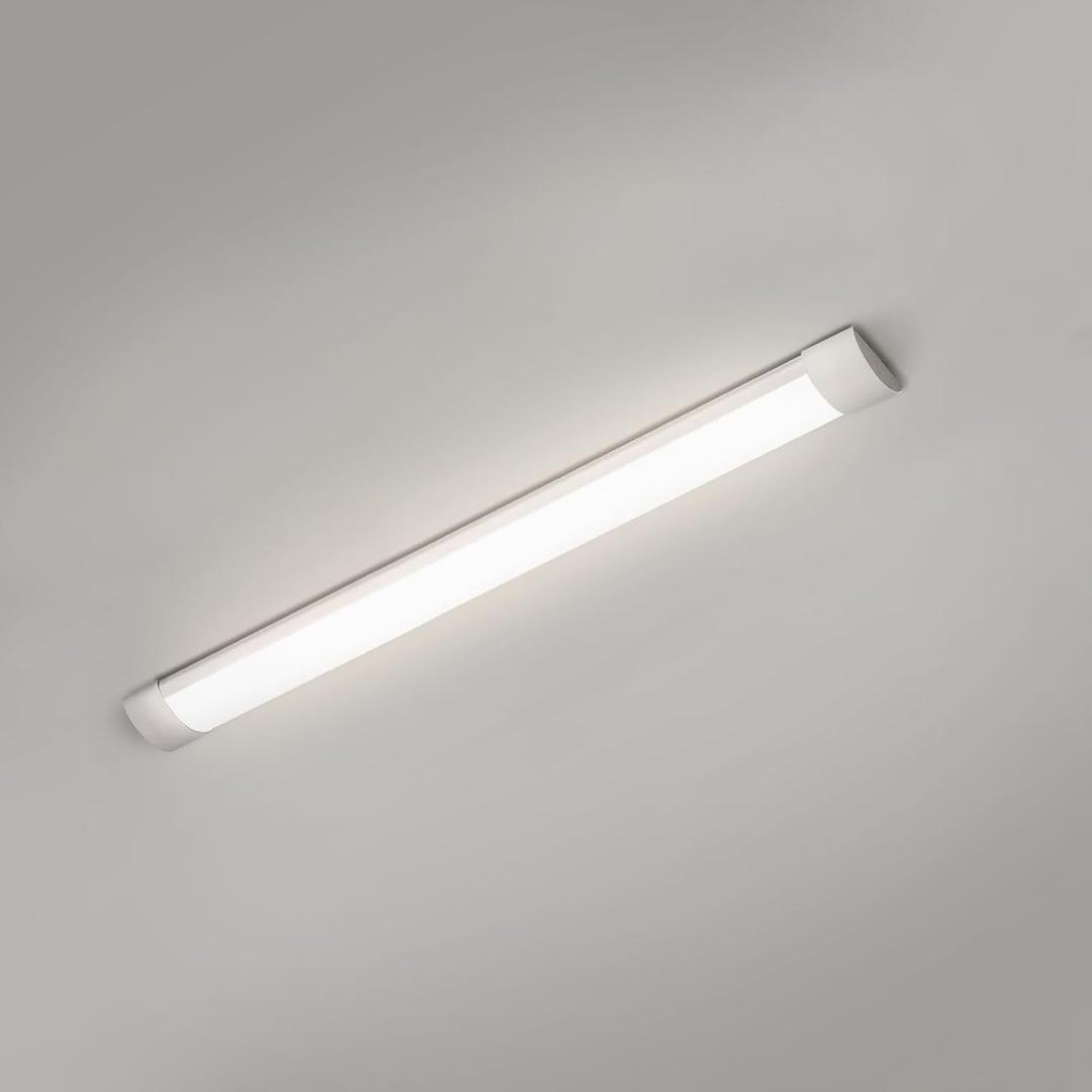 1 Packs 3FT LED Batten Light, Slim Ceiling Surface Mounted Light, 30W, 4000K, IP20, LED Ceiling Lamp for Garage, Shop, Hallway, Office, Market, 20cm Cable