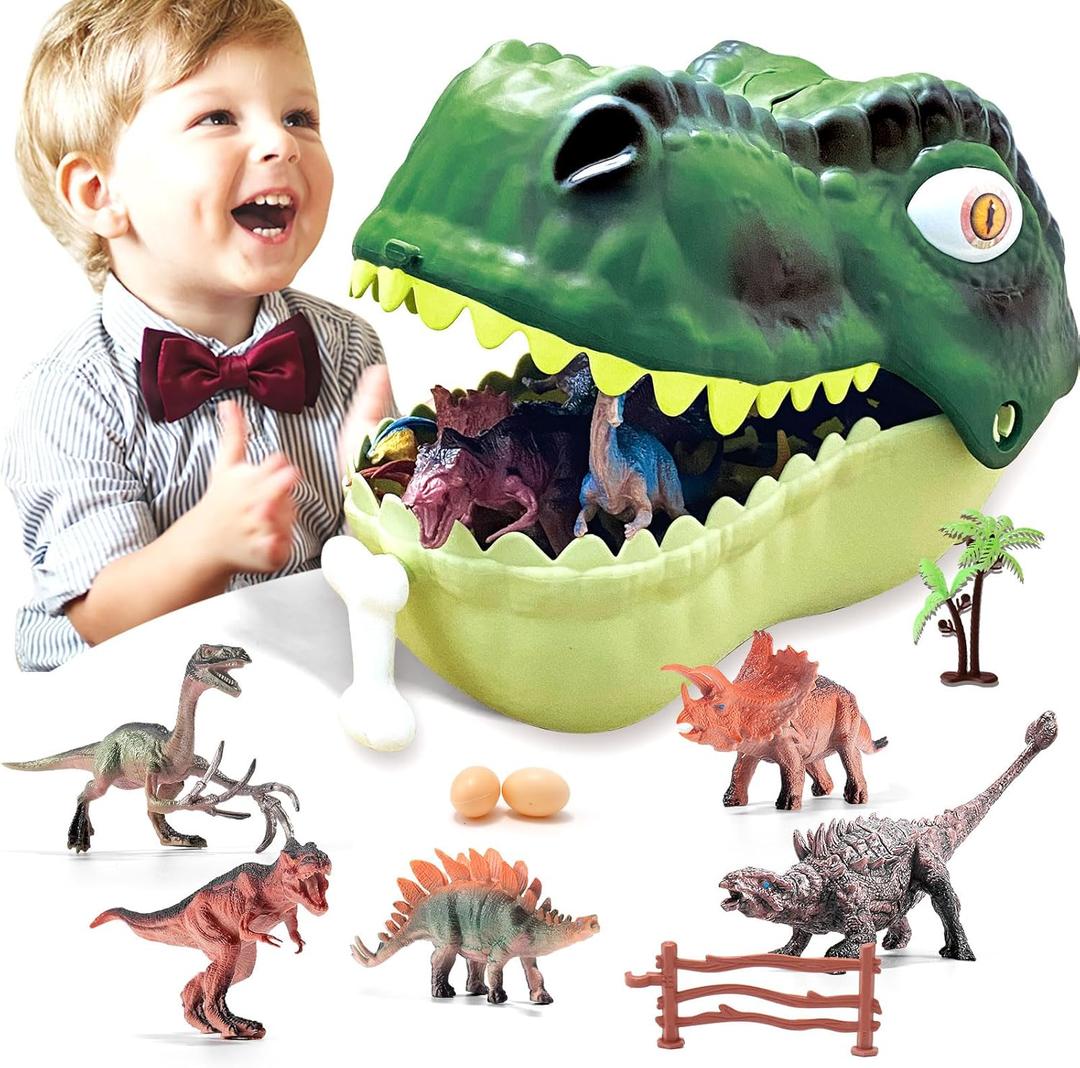 Kids Dinosaur Toys 3-5, 45 Pieces Realistic Jurassic Figures With Eggs, Trees and Fence Playset - Create a World Great Gift for Lover Toddlers Boys and Girls