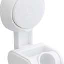 TAILI Shower Head Holder Suction Cup, Handheld Shower Head Bracket, Height Angle Adjustable,Bathroom Showerhead Holder No Drilling Removable Waterproof, White