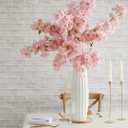 PARTY JOY 6PCS Cherry Blossom Branches, Artificial Fake Flowers Stems Silk Tall Flower Arrangement Cherry Blossom Decor for Home Wedding Centerpieces Decoration(Pink)