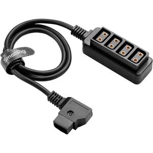 SMALLRIG D-Tap Splitter, Dtap Splitter Power Cable to 4 Ports, D Tap Charger Cord Suitable for V Mount Battery, NP-FZ100/ LP-E6P/ EN-ELE5c Dummy Battery, Monitors, Flame-Retardant Cable 64cm/25.2in