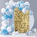 Light Gold Shimmer Wall Backdrop for Birthday Party Decoration - 12 Pcs Square Sequin Panels