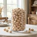 2 x 200pcs Mini Wood Eggs for Crafts Unfinished Easter Eggs DIY Painting Crafts Easter Decorations 0.7 Inch