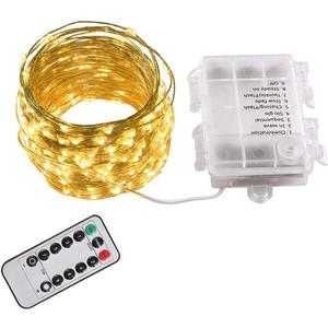 AW LED String Lights 8 Modes Remote Battery Operated Starry Fair Lights for Christmas Tree Party Wedding Bedroom (66ft)