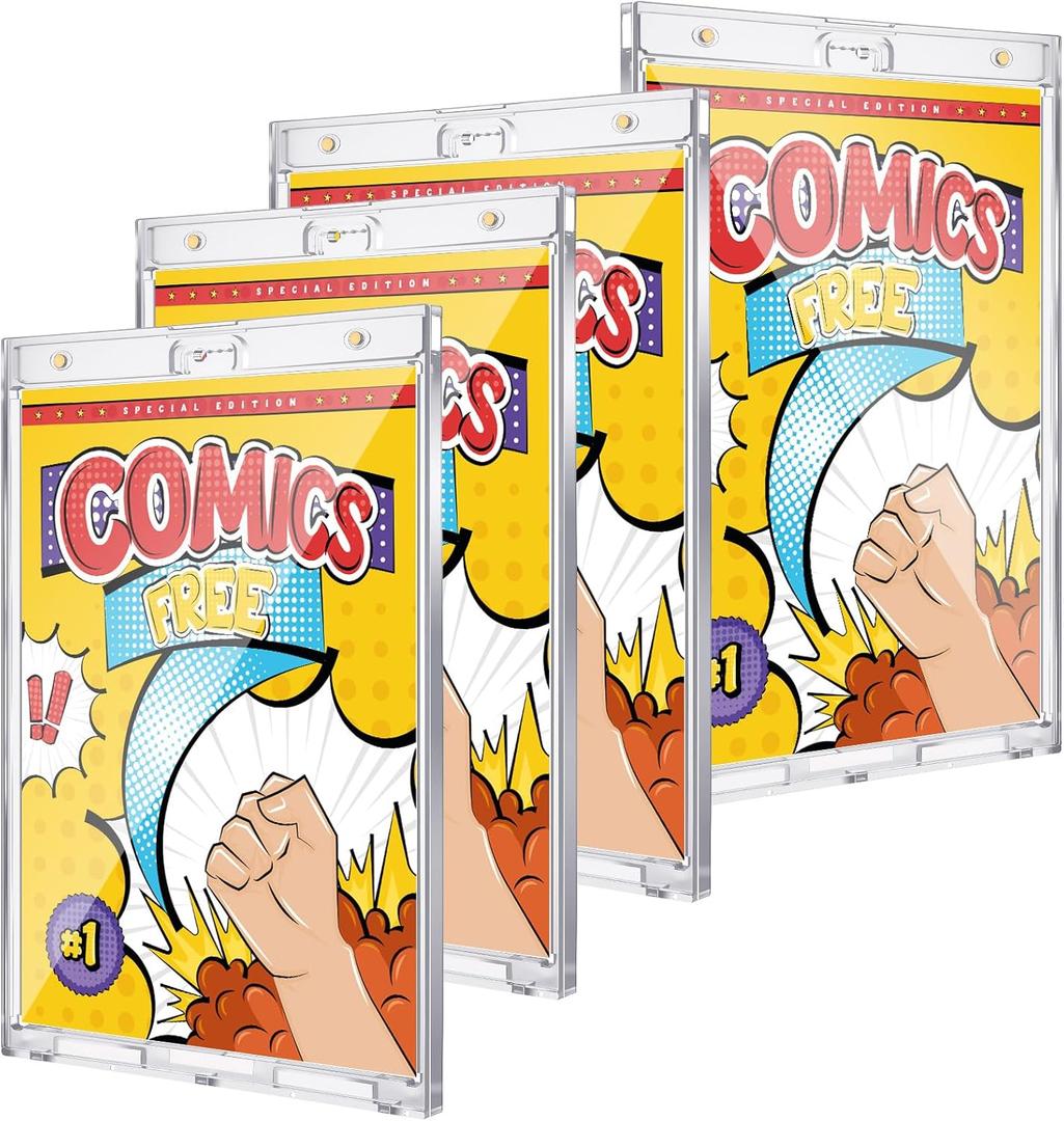 4 Pack Magnetic Comic Book Holder Outer Clear Comic Book Display Case Inside Wall Mountable UV Protection Slab Protectors Fits Most Wall Display (7.52" X 12.24",7.13" X 10.91") 4 Pack Magnetic Comic Book Holder Outer Clear Comic Book Display Case Inside Wall Mountable UV Protection Slab Protectors Fits Most Wall Display (7.52" X 12.24",7.13" X 10.91")