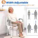 Raised Toilet Seat with Handles - Width & Height Adjustable Toilet Seat Risers for Seniors, Heavy Duty Handicap Toilet Riser, Fit Any Toilet, Up to 400lbs