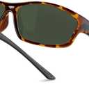 B.N.U.S Corning Glass Lenses Polarized Sunglasses for Men and Women UV400 Protection for Fishing Cycling Driving 