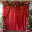 30x10ft Wrinkle Free Red Backdrop Curtain for Parties Soft Fabric Drapes Wedding Red Curtain Backdrop for Birthday Party Decorations Background for Photography 5x10ft, 6 Panels