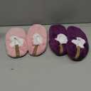 2 Pairs of Soft Sole Slipper Socks for Women with Grippers Non Slip, Winter Warm Cozy House Bedroom Slippers, Ladies Fuzzy Indoor Home Slippers (Purple,Pink,Grey) (7.5-9.5)