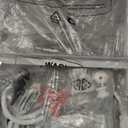 BOLUO White Nightstand with Charging Station, LED Night Stand with 2 Fabric Drawers, Bedside Table with USB Ports and Outlets, Nightstand for Bedroom Modern