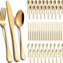 60-Pcs Gold Silverware Set - Stainless Steel Flatware Cutlery Set Service for 20, Mirror Polished Gold Flatware Set Include Forks Spoons Knives for Home, Wedding, Restaurant, Dishwasher Safe
