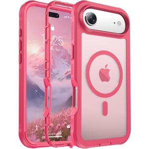 jaroco Magnetic for iPhone Air Case, [Compatible with MagSafe][Military Grade Drop Protection][Heavy Duty Protection][Non-Slip][Shockproof] 2-Layer Durable Bumper Phone Case 6.5''-Rose