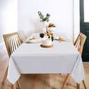 Sancua 2 Pack White Tablecloth 60 x 102 Inch, Rectangle 6 Feet Table Cloth - Stain and Wrinkle Resistant Washable Polyester Table Cover for Dining Tables, Buffet Parties and Camping