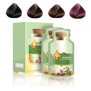 Natural Plant Hair Dye, New Non-Damage Suitable for Grey Hair Color Bubble Dye Shampoo.(Natural Black)