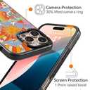 Compatible for iPhone 16 Pro case Cute - Durable Shockproof 6.6 ft Drop Impact Phone Case - Black Funny Mushroom Design for iPhone 16 Pro 6.3"