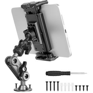 Tablet Mount for Truck, 360Rotation Adjustable iPad Holder for Car, Aluminum Tablet Mount Compatibility with All 4.7"-12.9" iPad Pro Samsung Galaxy Kindle Fire Tablets