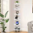 Qupui 6 Tier Corner Shelf Stand, 66 Tall Corner Bookshelf Multipurpose Shelving Unit, Plant Stand Display Rack Home Organizer Shelves for Bedroom Living Room, White