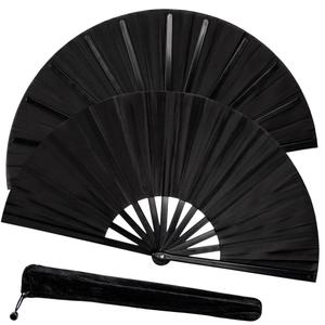 BAWMOY Fans for Line Dancing, 1 Hand Fan Foldable, Rave Fan Clack, Boots on The Ground, Pop Fans Clacking Handheld for Women Folding (Black)