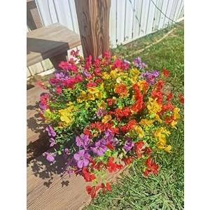 Lamsze Faux Flower Daisy with Eucalyptus Leaves Fake Plants Greenery Boxwood Outdoor Indoor Garden Home Decoration Porch Patio (Mix)