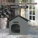 Rest-Eazzzy Cat House for Outdoor Cats, Weatherproof and Insulated Feral Cat House with Mat and Clip, Easy to Put Together, Selfwarming Cat Shelter for Summer(Grey, Waterproof House-S)