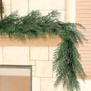 Artificial Cedar Christmas Garland Real Touch Realistic Soft and Thickness Garland Faux Full Greenery Holiday Garland for Mantel Fireplace Front Door Indoor Outdoor Xmas Decor (9FT-Deluxe Cedar)