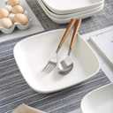 Selamica Porcelain 8-inch Square Dinner Plates, Pasta Salad Bowls, Set of 6, White