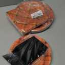 gisgfim 96 Pcs Thanksgiving Fall Orange Plaid Party Supplies Paper Plates Napkins Autumn Party Disposable Tableware Birthday Decorations Favors Serves 24