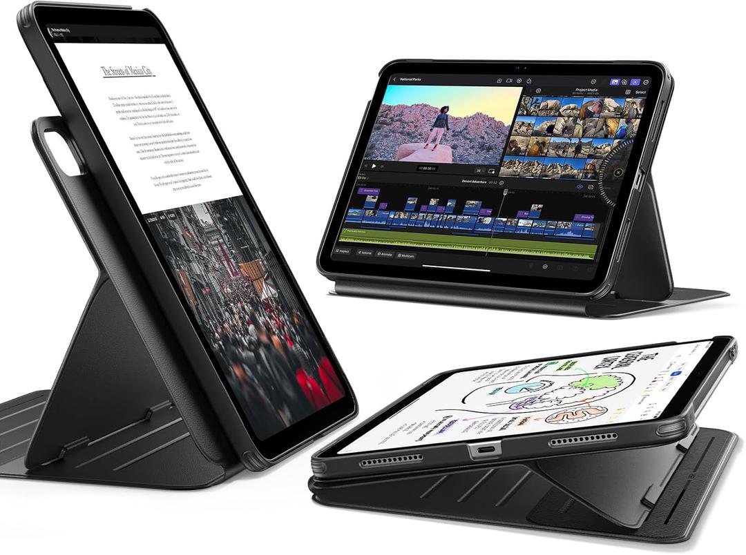 ESR for iPad A16 Case, iPad 11th/10th Generation Case (2025/2022), Removable Magnetic Cover, Adjustable Portrait/Landscape Stand, 9 Standing Angles, Shift Series, Black