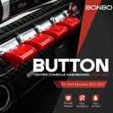 Bonbo Center Console Dashboard Control Button Cover Trim Interior Accessories for Ford Mustang 2015-2022(4 Pack, Red)