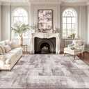 LUMI 8x12 Washable Low-Pile Area Rug for Living Room, Ultra Soft Modern Abstract Rugs Non Slip with Rubber Backing, High Traffic, Stain Resistant Carpets, Ideal for Bedroom, Dining Room, Indoor (Twilight Grace)