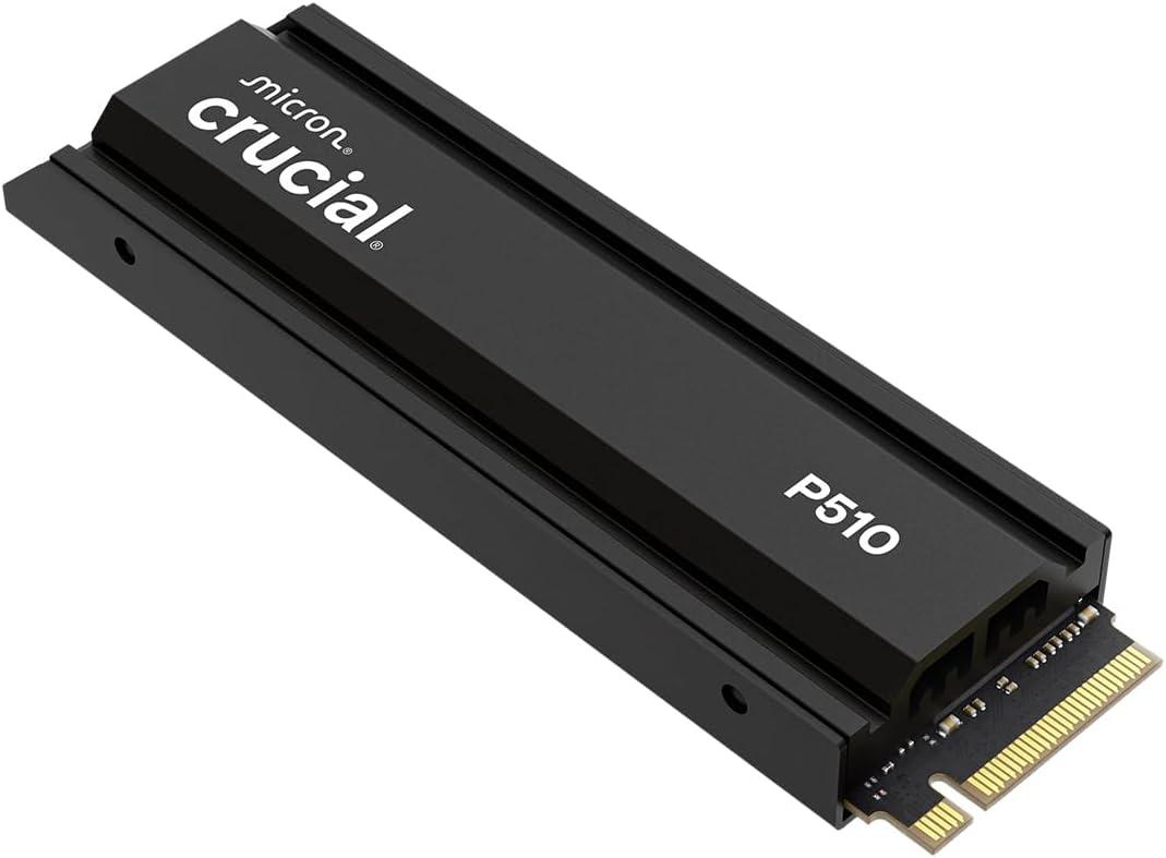 Crucial P510 PCIe Gen5 NVMe 2TB SSD with Heatsink, Up to 10,000MB/s, TLC NAND, Laptop & Desktop (PC) Compatible, for Gamers & Creatives, Solid State Drive  CT2000P510SSD5-01