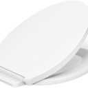 KOHLER K-26801-0 Impro ReadyLatch Quiet Close Elongated Toilet Seat, White Toilet Seat, Grip-Tight Bumpers, New Home Essentials, Slam Prevention