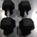 Fitvids Hex Rubber Coated Dumbbells Hand Weights Pairs for Exercises and Fitness and Home Gym, Pairs 25lb