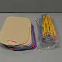 Dandat 60 Pcs Kids Knife Set Kids Plastic Knife with Cutting Board Toddler Knifes Serrated Edges Kids Chopping Board Kids Cooking Utensils for Salad Fruit Preschool Cooking Class Party