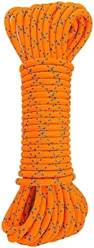GM CLIMBING 8mm Accessory Cord Rope Double Braid Pre Cut CE/ UIAA (Orange, 20ft 8mm)