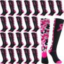 24 Pair Breast Cancer Awareness Sock Pink Ribbon Awareness Accessories Gift Bulk Homeless Donations