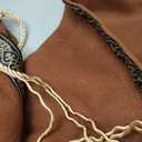 Runcati Mens Renaissance Shawl Half Shoulder Cape Medieval Samurai Cloak LARP Warrior Ren Faire Halloween Costume (Large, Coffee)