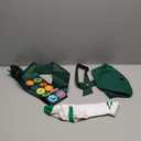 Halloween Girl Scout Costume Set for Women Blackish Green Beret Sash Scarf Socks Tattoos Bowtie Party Dress Up