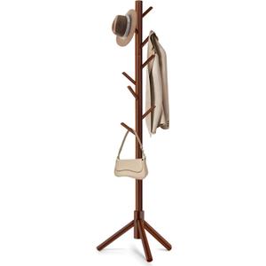 WANGMUXIA Coat Rack, Freestanding Coat Rack with 8 Hooks and 3 Adjustable Size Tree Coat Racks for Bedroom, Hallway, Entrance, Office, for Hats, Coats, Scarves, Handbags