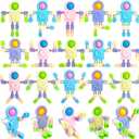 20 Pcs Funny Sensory Fidget Toys,Transformable Chain Robot Finger Toy,Stress Relief Fingertip Gyro Toys for Party Favors,Gifts,Classroom Supplies Prizes