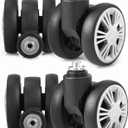 Zoofen Luggage Wheels Replacement 4 pcs Suitcase Replacement Wheels Wear-Resistant Spinner Casters for Most Suitcase Repair(ZLN-5,Silver