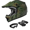 TCMT Dot Youth & Kids Motocross Offroad Street Helmet Motorcycle Youth Helmet Dirt Bike Motocross ATV Helmet with Goggles Gloves medium